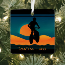Gepersonaliseerde Berg Bike Sunset Kerstmis