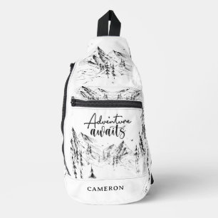 Gepersonaliseerde bergen Natuur avontuur wacht Sling Bag