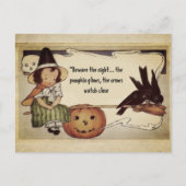Gepersonaliseerde Bericht  Heks Halloween Briefkaart (Voorkant)