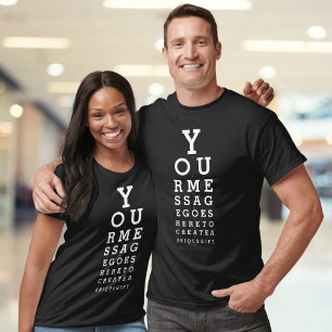 Gepersonaliseerde berichtenvelop voor oogmerk t-shirt