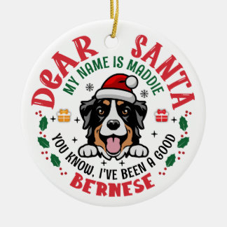 Gepersonaliseerde Berner Mountain Dog Kerstboom Keramisch Ornament