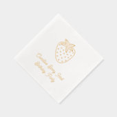 Gepersonaliseerde Berry eerste verjaardag gouden s Folie Servetten (Rechts)