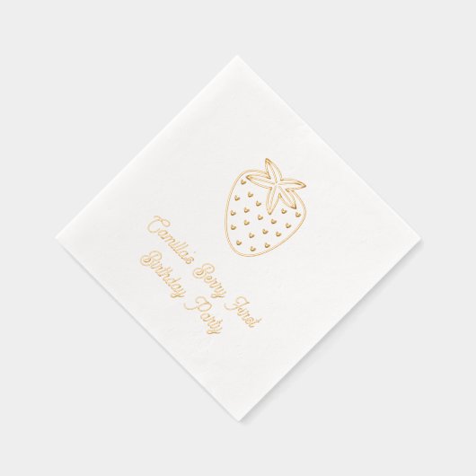 Gepersonaliseerde Berry eerste verjaardag gouden s Folie Servetten (Rechts)