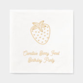 Gepersonaliseerde Berry eerste verjaardag gouden s Folie Servetten (Voorkant)