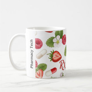 Gepersonaliseerde Berry, Flower & RX Symbool Apoth Koffiemok