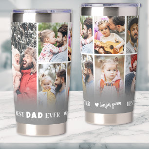 Gepersonaliseerde Best Dad 8 Photo Collage Vader Geïsoleerde Drinkbeker
