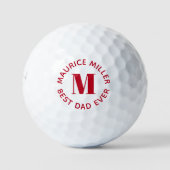 Gepersonaliseerde 'Best Dad Ever' aangepaste naam  Golfballen (Voorkant)