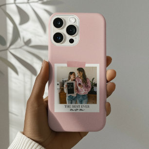 Gepersonaliseerde Best Ever Mom Foto Roze iPhone 16 Pro Hoesje