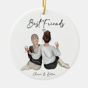 Gepersonaliseerde Best Friend Print, Best Friend G Keramisch Ornament