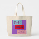 Gepersonaliseerde BEST MOM EVER 12 Script Groot Ta Grote Tote Bag (Achterkant)