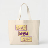 Gepersonaliseerde BEST MOM EVER 14 Script Groot Ta Grote Tote Bag (Voorkant)
