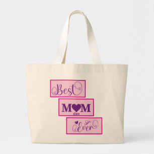 Gepersonaliseerde BEST MOM EVER 15 Script Groot Ta Grote Tote Bag