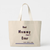 Gepersonaliseerde BEST MOM EVER 9 Script Grote Tote Bag (Achterkant)