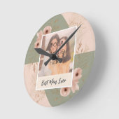 Gepersonaliseerde "Best Mom Ever" Bloemenwandklok Ronde Klok (Hoek)