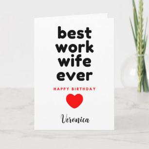 Gepersonaliseerde Best Work Vrouw Verjaardag Kaart