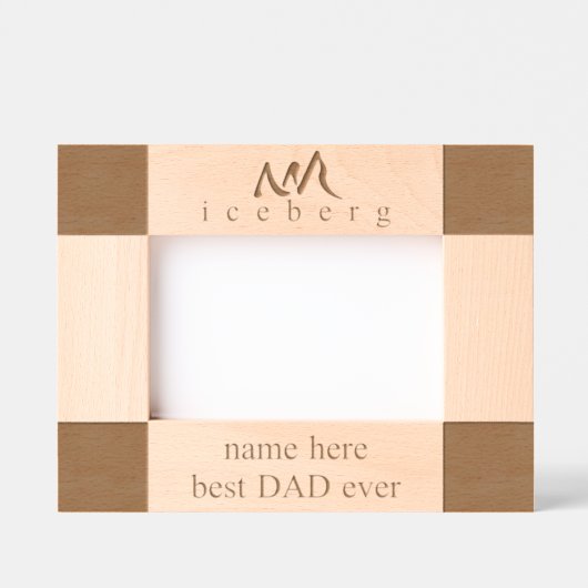 Gepersonaliseerde Beste DAD Ooit Iceberg Line Art Gegraveerde Lijstjes (Voorkant)