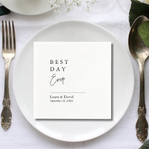 Gepersonaliseerde Beste Dag Ooit Minimale Trouwpap Servet