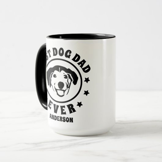Gepersonaliseerde beste hond papa ooit aangepaste mok (Voorkant links)