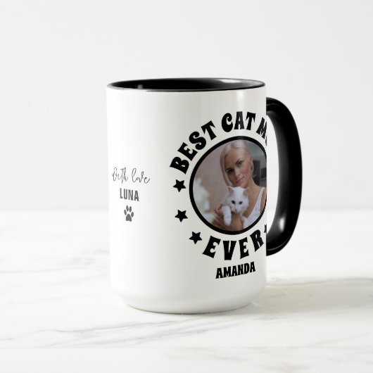 Gepersonaliseerde beste kat mam ooit aangepaste fo mok (Voorkant rechts)