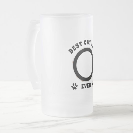 Gepersonaliseerde beste kat papa ooit aangepaste f matglas bierpul (Voorkant links)