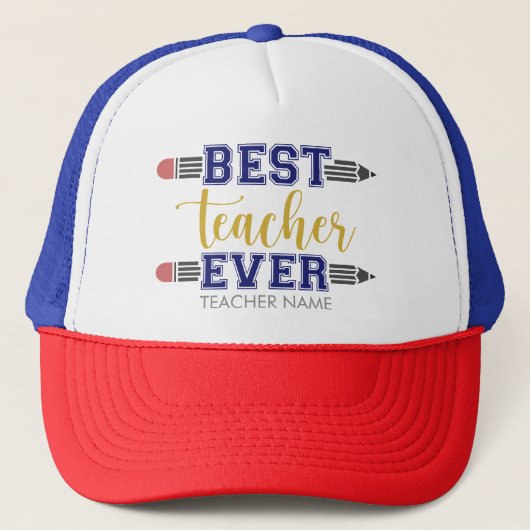 Gepersonaliseerde Beste Leraar Ooit - Gepersonalis Trucker Pet (Voorkant)