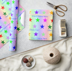 Gepersonaliseerde Beste Leraar Ooit Leuke Rainbow Cadeaupapier