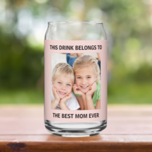 Gepersonaliseerde Beste Mam Ooit Foto Roze Blikvorm Glas