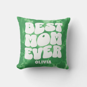 Gepersonaliseerde Beste Mam Ooit Groene Tie Dye Kussen