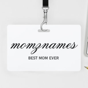 Gepersonaliseerde Beste Mam Ooit Kalligrafie Naam Badge