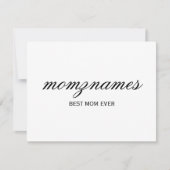 Gepersonaliseerde Beste Mam Ooit Kalligrafie Naam Feestdagenkaart (Voorkant)