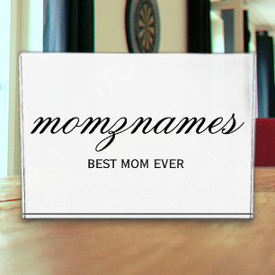 Gepersonaliseerde Beste Mam Ooit Kalligrafie Naam Fotoblokken