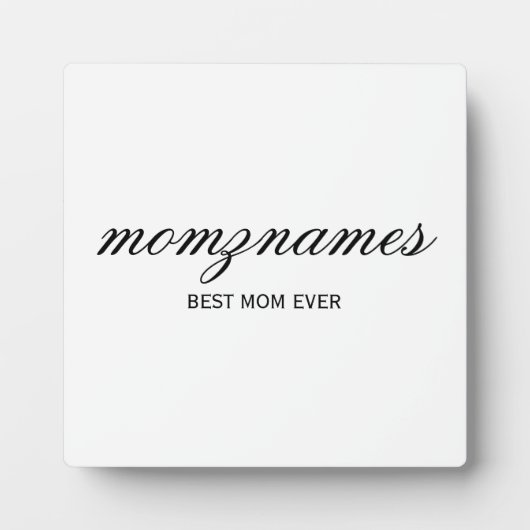 Gepersonaliseerde Beste Mam Ooit Kalligrafie Naam Fotoplaat (Voorkant)