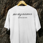 Gepersonaliseerde Beste Mam Ooit Kalligrafie Naam Grote Maat T-shirt