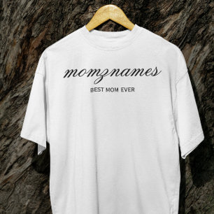 Gepersonaliseerde Beste Mam Ooit Kalligrafie Naam Grote Maat T-shirt