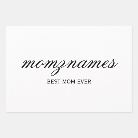 Gepersonaliseerde Beste Mam Ooit Kalligrafie Naam Inpakpapier Vel (Voorkant 3)