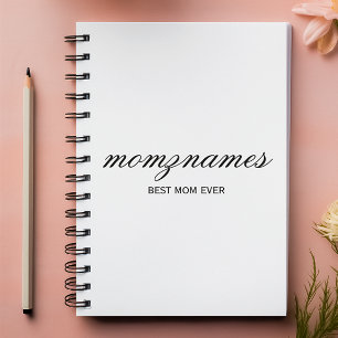 Gepersonaliseerde Beste Mam Ooit Kalligrafie Naam Notitieboek
