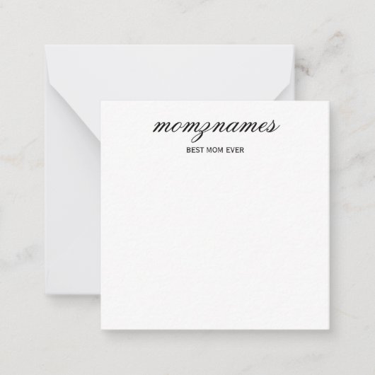 Gepersonaliseerde Beste Mam Ooit Kalligrafie Naam Notitiekaartje (Voorkant)