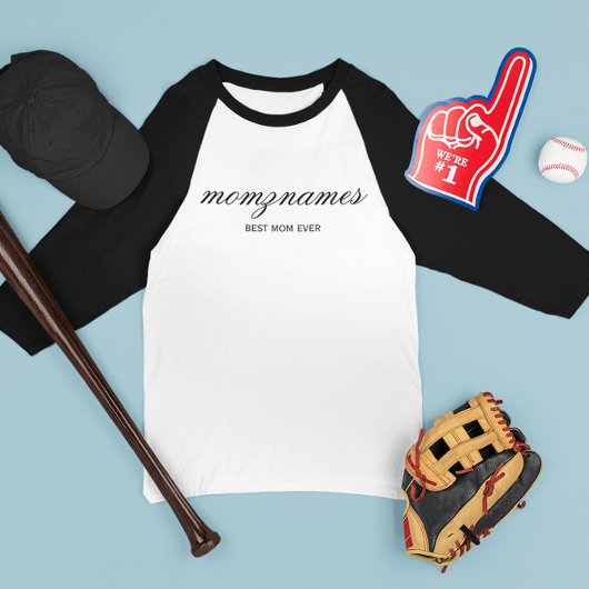 Gepersonaliseerde Beste Mam Ooit Kalligrafie Naam T-shirt