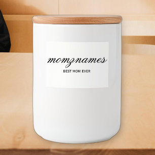 Gepersonaliseerde Beste Mam Ooit Kalligrafie Naam Voedselcontainer Etiket