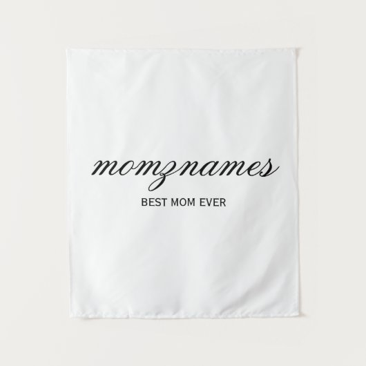 Gepersonaliseerde Beste Mam Ooit Kalligrafie Naam Wandkleed (Voorkant)