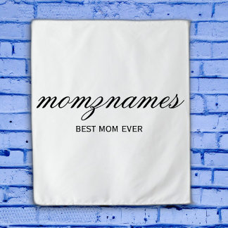 Gepersonaliseerde Beste Mam Ooit Kalligrafie Naam Wandkleed