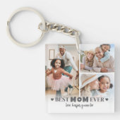 Gepersonaliseerde Beste Mama 6 Foto Collage Moeder Sleutelhanger (Voorkant)