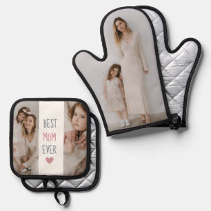 Gepersonaliseerde Beste Mama Ooit Oven Mitt & Pot Ovenwant & Pannenlap Set