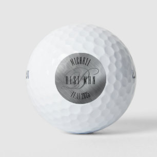 Gepersonaliseerde beste man, geborsteld zilver golfballen