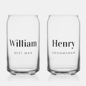 Gepersonaliseerde Beste Man Groomsman Bruiloft Blikvorm Glas (Voorkant)