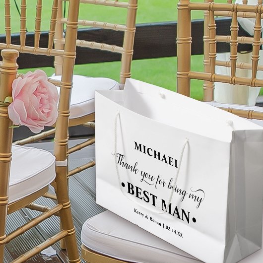 Gepersonaliseerde Beste Man Zwart-wit Dank u Groot Cadeauzakje