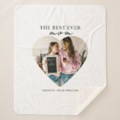 Gepersonaliseerde beste moeder ooit hartfoto sherpa deken (Voorkant)