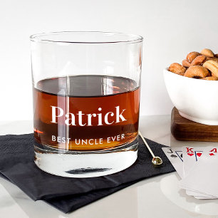 Gepersonaliseerde beste oom ooit monogram whisky glas