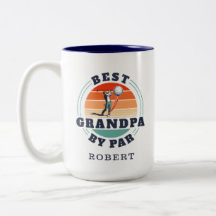 Gepersonaliseerde beste opa door Par Golfing Lover Tweekleurige Koffiemok