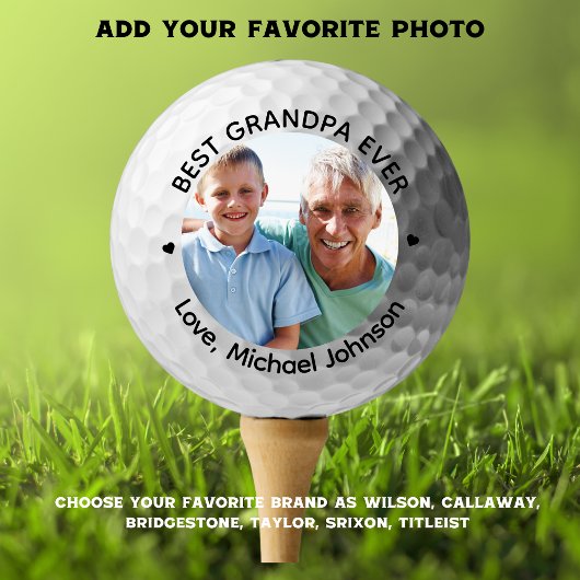 Gepersonaliseerde "Beste Opa Ooit" Aangepaste Foto Golfballen